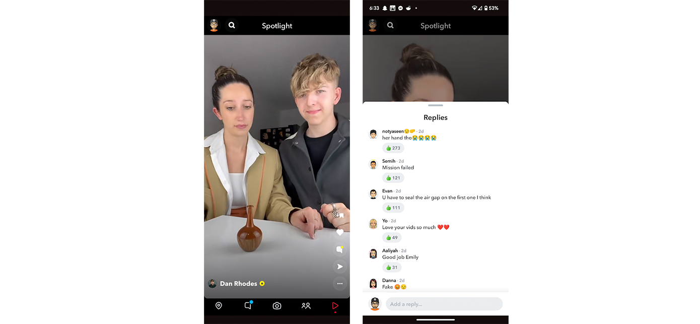 قسم سبوت لايت داخل تطبيق سناب شات 