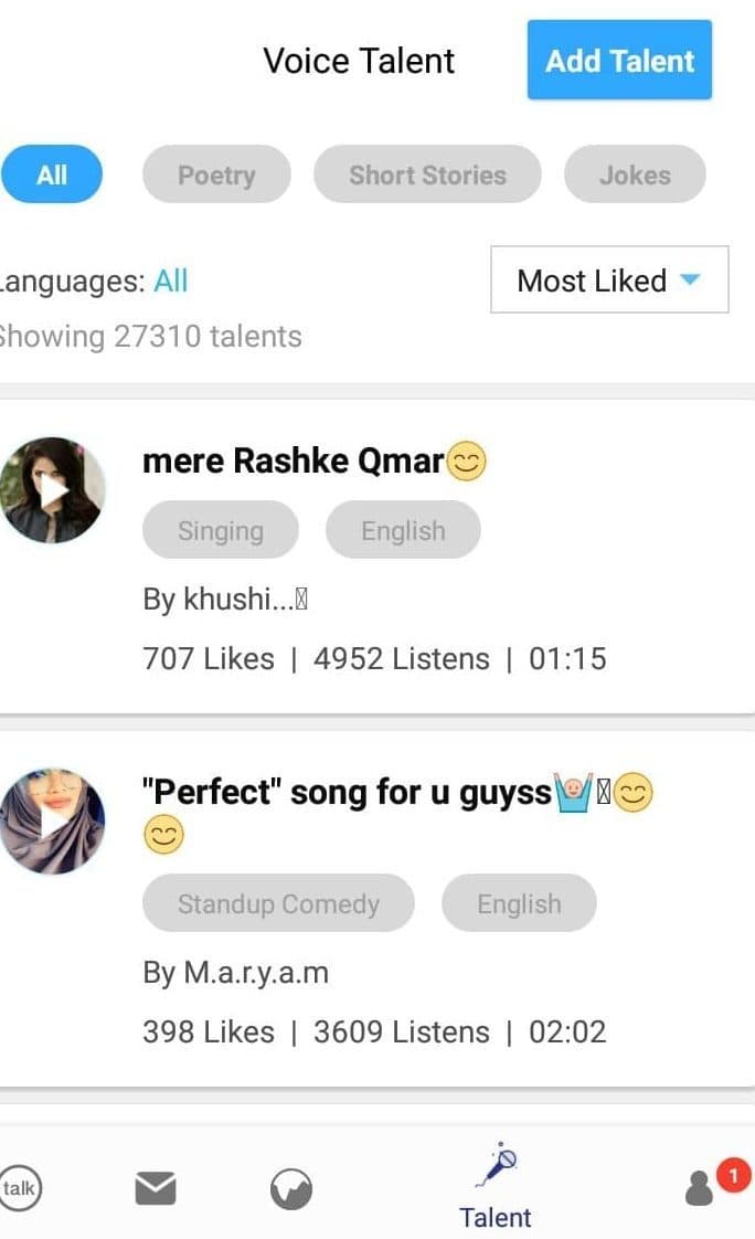 مواهب الصوت - Opentalk