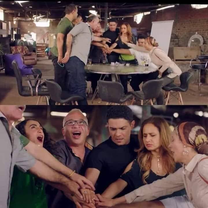 مشهد من مسلسل بـ 100 وش