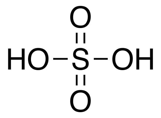 الصيغة الكيميائية لحمض الكبريت